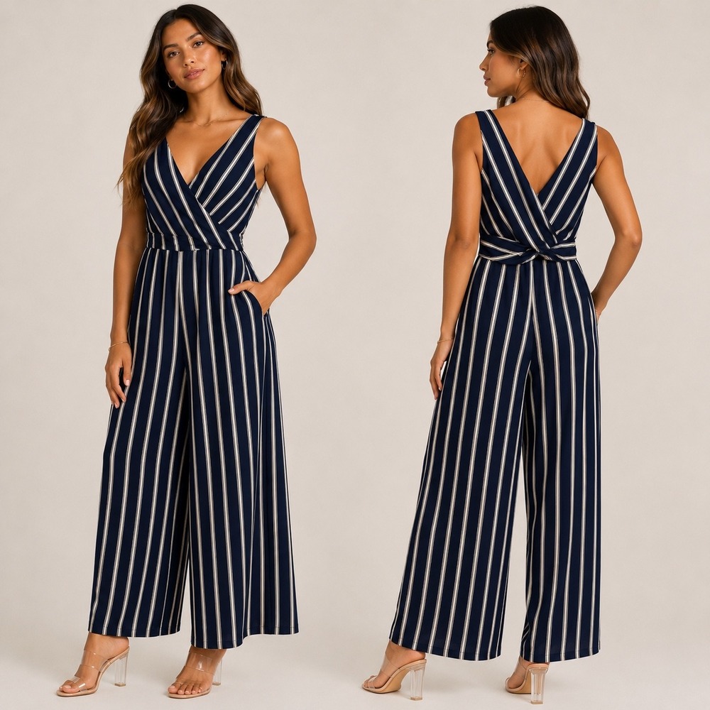 Y2k flowy wide leg romper jumpsuit stripe summer sleeveless cami top med candies